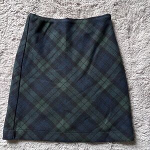Abercrombie & Fitch Green and Black Plaid Mini Skirt